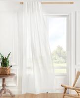 Cortinas Blancas Elegantes Y Transparentes Para Sala De Estar Y Dormitorio Filtración De Luz Suave Con Bolsa De Rodillo Modernas 1pc - details 0
