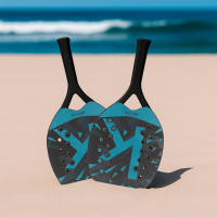 Aktive - Set palas playa 3 piezas, 2 palas con diseño perforado y mango antideslizante, incluye pelota y bolsa de red para transporte, ideal para jugar en la playa o parque al aire libre, juego de raquetas de plástico - details 6