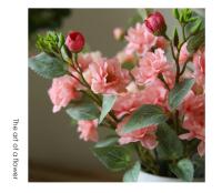 Arreglo De Flores Artificiales De Cerezo Para Boda Decoración De Mesa En Casa Estilo Bouquet De Flores De Seda Blanco Champán Rosa Claro Rosa - details 11