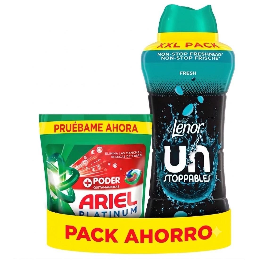 LENOR Perlas Fragancia Ariel 735 gr + ARIEL Oxi 10 Lavados
