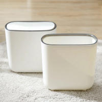 Basurero De Baño En Forma Angular Con Tapa Basurero De Cocina a Prueba De Olores Recipiente De Basura Cubierto Papelera De Lado De Inodoro - details 3