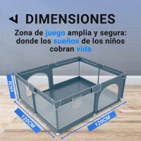 JUPPLIES Parque Infantil Bebe 120x120cm + Alfombra Bebe + 2 Agarraderas – Corralito Bebe con Malla Transpirable – Parque de Juegos Bebe Plegable con Puerta Lateral – Playpen Bebe - details 3