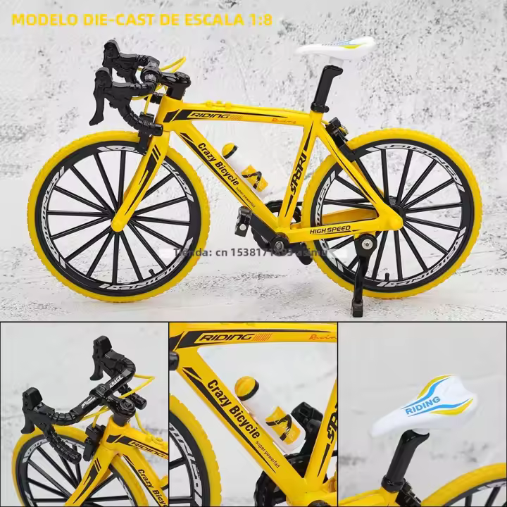 Mini Modelo De Bicicleta De Aleación 1:8 Con Estante De Estacionamiento Metal Diecast Regalo Para Niños Juguete De Simulación Azul Bicicleta De Montaña Para Niños Y Adolescentes - 1