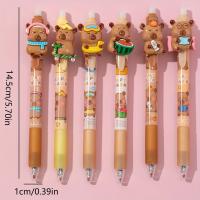 Set De 6 Bolígrafos Gel Retráctiles De Capybara Lindo Punto Medio 0.5mm Plástico Para Estudiantes Trabajadores De La Oficina Amantes De Los Animales - details 3