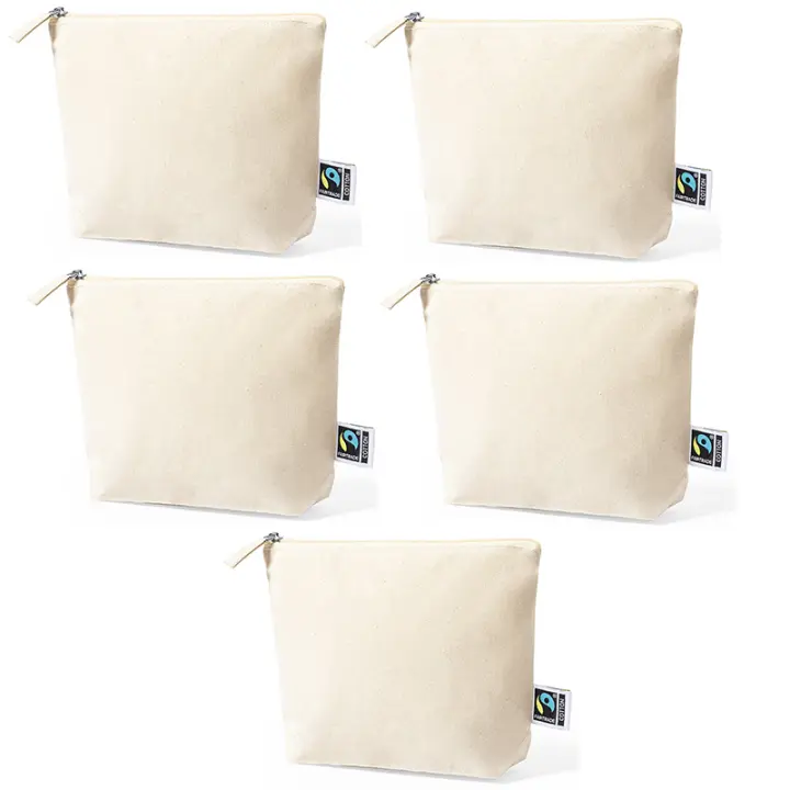 Neceseres para Regalar, Bolsa con cremallera de algodón para pintar o personalizar. 23 x 17 x 6 cm. Bolsas Neceser de Viaje (Beig; 5,10,15,20,25,50) - 1