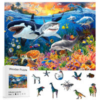 Rompecabezas De Madera Adulto Oceano - Pequeños Animales Creativos - Regalo Ideal Para Familia Y Niños - Dificultad Alta - details 0