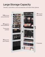 Espejo Joyero de Pared sin Marco con Cerradura, Incluye 2 Organizadores de Cosméticos y Llaves, Blanco o Marrón - details 5