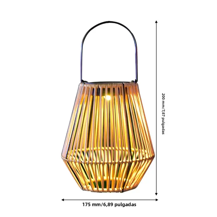 Lámpara Solar De Jardín De Rotura De Bambú Luz De Camping Impermeable De Trenzado De Rotura Para Exterior Decoración De Jardín - 1