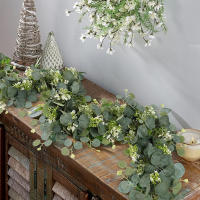 Vine De Hojas De Eucalipto Artificiales Para Decoración De Boda Y Jardín Planta Falsa De Hojas Verdes Para Arco De Boda Y Decoración Del Hogar - details 11