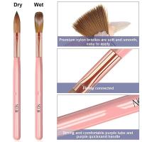 Set De Arte De Uñas Con Pluma De Cristal Rosa Y Cepillo De Uñas Herramientas De Manicura Conjunto Especial De 3 Varillas De Madera - details 0