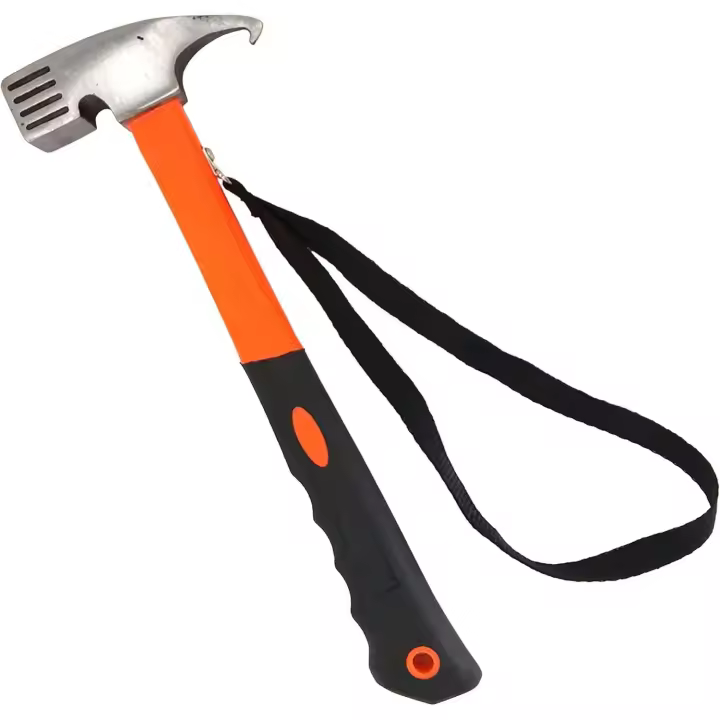 Camping Hammer Mallet Tent Peg Puller, Outdoor Multifunction High Carbon Steel Hammer with Tent Peg Remover - 1