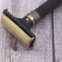 Afeitadora Manual Para Hombres Cuchilla Doble Ajustable Metálica De Latón Recambiable Clásica Para Cabello Y Barba - details 3