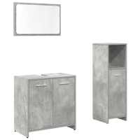 vidaXL Set muebles de baño 2 piezas madera contrachapada gris hormigón - details 1