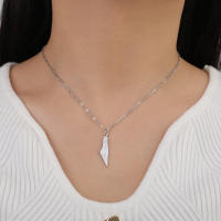 Collar De Pendentivo De Estainless Steel Con Mapa De Palestina Para Mujeres Y Hombres Collar Étnico De Cierre Rápido Regalo Para Fiestas - details 7