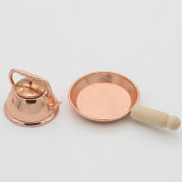 Miniatura De Sartén De Bronce Para Muñecas De 1:12 Con Kit De Cocina Incluido Para Decoración De Casas De Muñecas - details 5