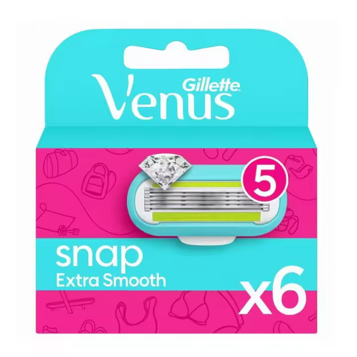 Gillette Venus Extra Smooth Snap cuchillas de afeitar mujer, Pack de 6 cuchillas - 1