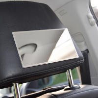 Espejo De Maquillaje Pequeño Para Coche En Acero Inoxidable Espejo De Visera Antichoque Ovalado 11x6.5cm Espejo Retrovisor Para Decoración Interior Del Coche - details 6