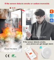 Alarma Detectora de Humo y Monóxido de Carbono con Batería，Tuya Smart Co Detector de humo, alarma de monóxido de carbono, Sensor de sonido PIR, WiFi, versión 2 en 1, salón, habitación, cocina, tienda - details 3