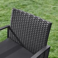 Conjunto de muebles de ratán para jardín de 3 piezas, incluye 2 sillas y 1 mesa de centro, fácil montaje, perfecto para balcón y terraza, disponible en negro y beige, negro y blanco, todo negro - details 12
