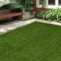 Outsunny Césped Artificial de 10 Piezas Alfombra Césped Artificial 30x30 cm con Altura de Hierba 25 mm Anti-UV Césped Sintético para Jardín Patio Balcón Verde Oscuro - details 1