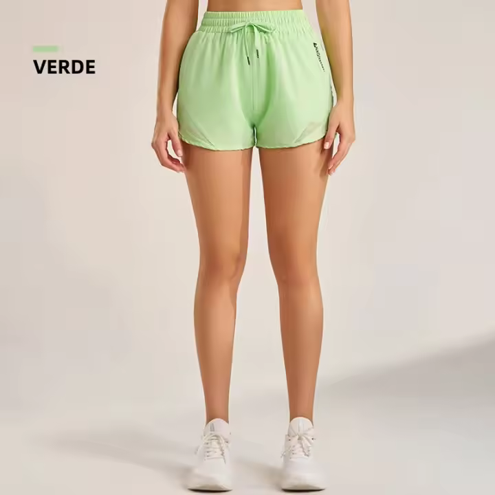 Shorts Deportivos Para Mujer Yoga Fitness Cintura Alta Holgados Tres Cuartos Elásticos Quick-Drying Transpirables Antiglareantes - 1