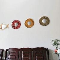 Espejo Decorativo Bohemio Hecho Hand para Sala de estar y dormitorio de Apartamento (40 cm; Dark Gold) - details 2