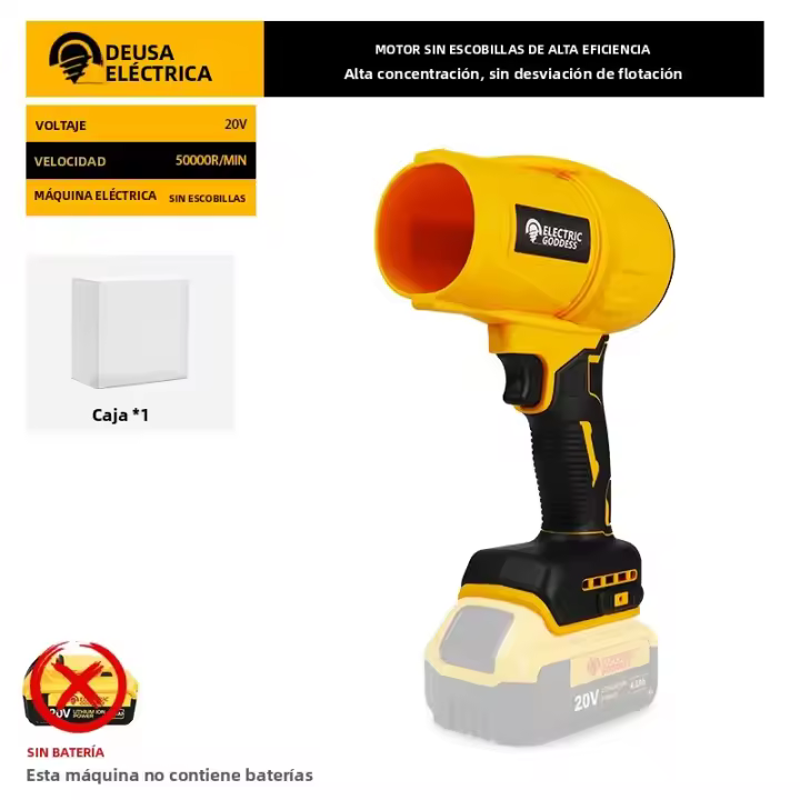 Electric Goddess 1500W Turbo Blower Jet Fan Sin Escobillas 200M/S Para Batería DeWalt 20V Herramienta De Limpieza Violenta Para DIY En El Hogar - 1