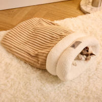 Bolsa De Dormir Para Gato Suave Y Cálida Cama De Gato Divertida Con Tunnel Nido Cómodo Para Perros Y Gatos De 5-8kg Accesorios Para Mascotas - details 0
