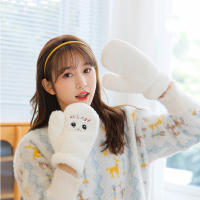 Guantes De Piel De Conejo Y Gato Para Mujer Guantes De Invierno De Plush Cálidos Y Suaves Medio Dedo Flexibles Y Gruesos - details 4
