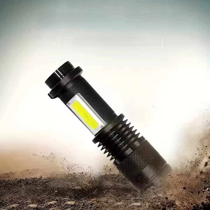 Lámpara De Mano Táctica LED Alta Potencia Recargable Con Zoom Fuerte Impermeable Torcha Exterior De Aluminio COB Luz Lateral 3 Modos - 1