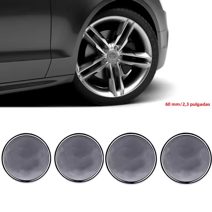 4pcs 60mm Hub Cap Silver Rims Center Cap Sticker Para Citroen C3 C4 C5 C6 C1 C2 Picasso Celysee Xsara Coche De Lujo Accesorios De Automóvil - 1