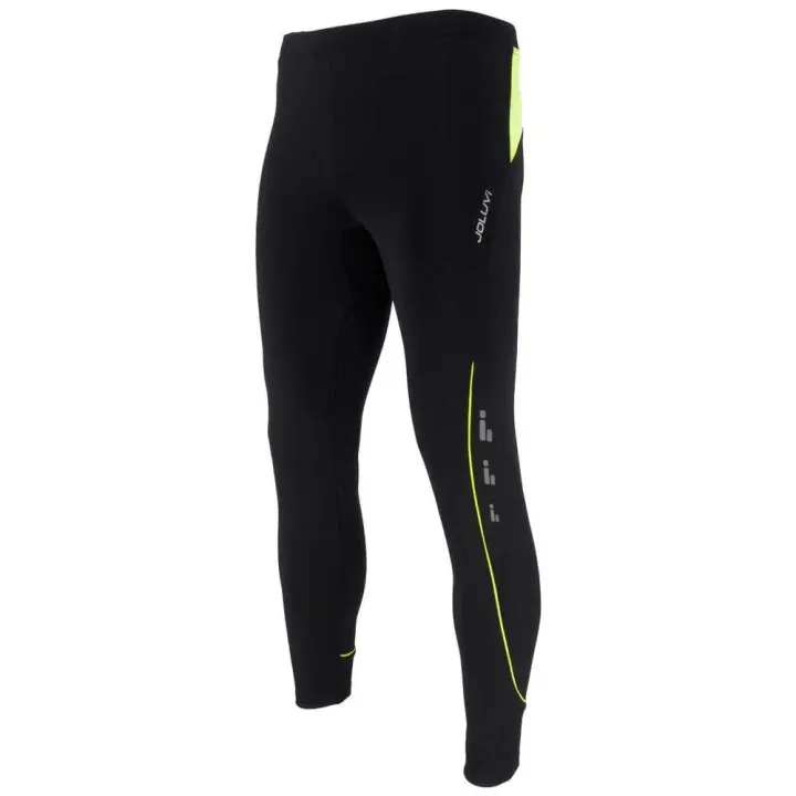 Joluvi 235519001062 Pantalón unisex en negro y amarillo neón, talla XL, con ajuste cómodo y materiales transpirables, perfecto para cualquier actividad física. - 1