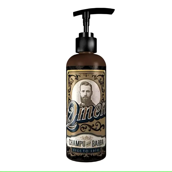 Qmen Champú para Barba Efecto Frio 250ml - Elimina Olores y Aporta Brillo - Limpieza de Barba Profesional - 1