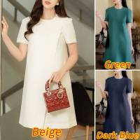 Vestido ZANZEA Para Mujer Estilo Coreano 2024 Verano Manga Puff Corta Elegante Vestido De Fiesta Casual Suelto Sólido Para Oficina Vestidos De Cuello En V - details 1