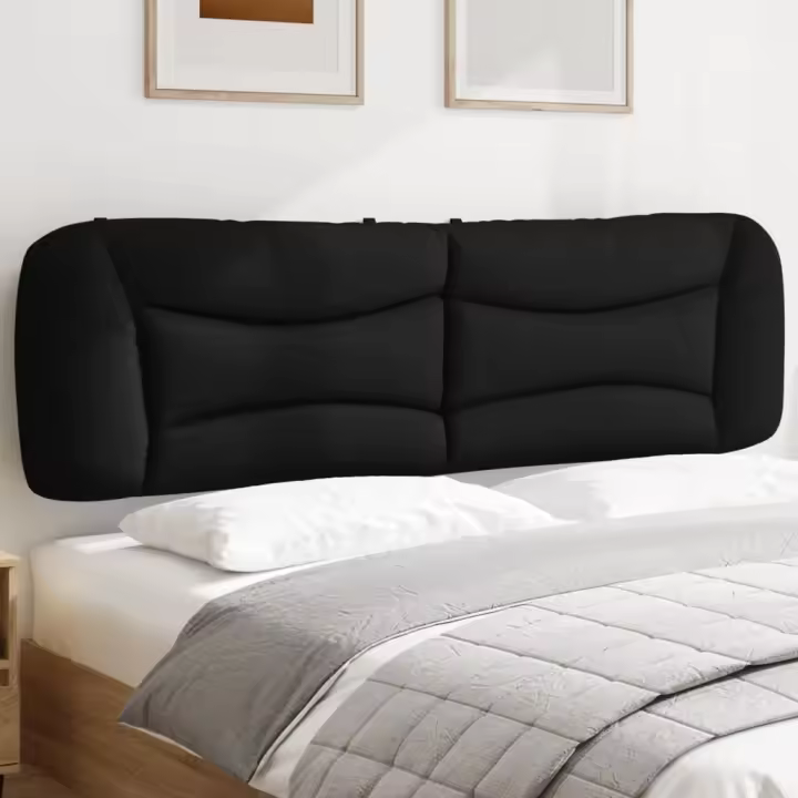 Cabecero de cama acolchado tela negro 180 cm - 1