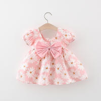 Vestido De Verano Para Bebé Niña Con Estampado De Amor Y Lazo En Algodón Vestido De Fiesta Con Mangas Flounce Estilo Coreano - details 19