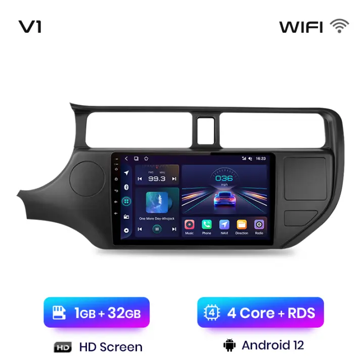 Junsun Android 13 Radio Estéreo para KIA RIO 2011 2012 2013 2014 2015 Unidad Principal de Coche con CarPlay Inalámbrico Integrado para Apple y Android Auto con Navegación GPS DSP y Bluetooth - 1