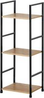 Librería de 3 niveles, estantería de pie con estructura de acero, estantería multifuncional de madera para salón, dormitorio, estudio, estantería de escalera 29,1 x 23,5 x 80 cm - details 2
