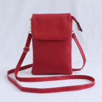 Bolso Bandolera De Cuero PU Para Mujer Bolso De Mano Pequeño Con Teléfono Móvil Estilo Messenger Color Sólido Cierre De Cremallera Y Hebilla - details 5