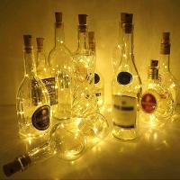 Luz Solar Para Botella De Vino Con Tapa Y Luces De Hilo LED Guirnalda De Luces Faeiras Para Fiesta De Navidad Boda Bar Decoración Lámpara De Hilo Cobre - details 1