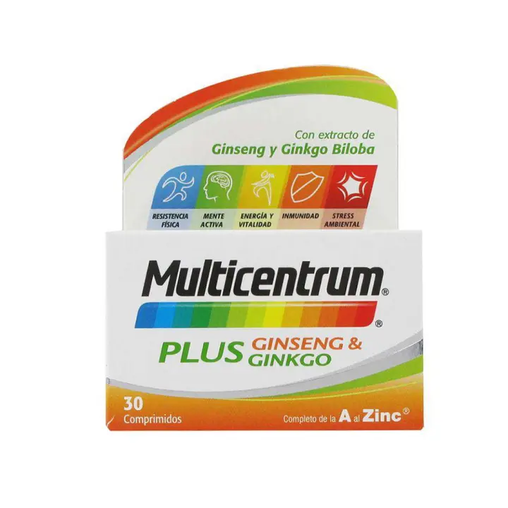 Multicentrum Plus Ginseng Y Ginkgo 30 Comprimidos - 1