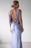 Vestido Largo Elegante Y Delgado De Verano Sin Mangas De Cuello Redondo Retro Para Vacaciones Estilo Casual Y Moda Color Sólido - details 25