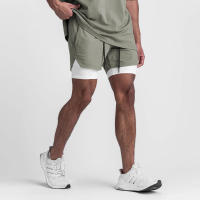 Shorts De Verano 2023 Para Hombre Deporte Fitness Running Doble Capa Quick-drying Two-in-One Estilo Casual Cierre Con Cordón - details 27