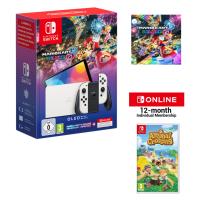 Nintendo Consola Nintendo Switch OLED Blanca + Mario Kart 8 Deluxe (Preinstalado) + 12 Meses Nintendo Switch OnLine + Juego Pack Animal Crossing: New Horizons (Versión ES) - details 0