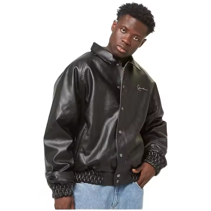 Chaqueta Karl Kani Star Full Pu College para hombre en color negro - 1