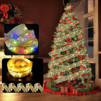 Cinta De Navidad Luminosa Con Lazo Dorado De 2-10M Luces De Hada Para Decoración De Árbol Y Regalos En Fiestas Y Hogar - details 11