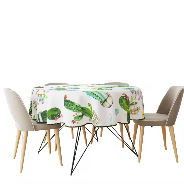 NQT Mantel de Mesa Redonda Hule Impermeable y Antimancha de multi tamaño y multi diseño - 1