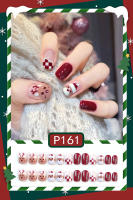 Juego De 24 Uñas Postizas De Acrílico Navidad Con Hojas Plateadas Falsas Uñas Cortas Francesas Adhesivas Removibles Para Fiesta - details 7