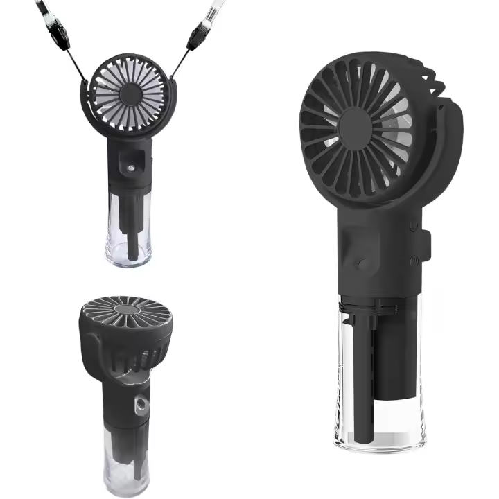 Mini ventilador portátil, ventilador de mano con función de niebla, ventilador recargable con 4 velocidades, enfriamiento ajustable y rociador de mano para verano, exteriores, viajes, maquillaje, hogar, oficina, camping. - 1