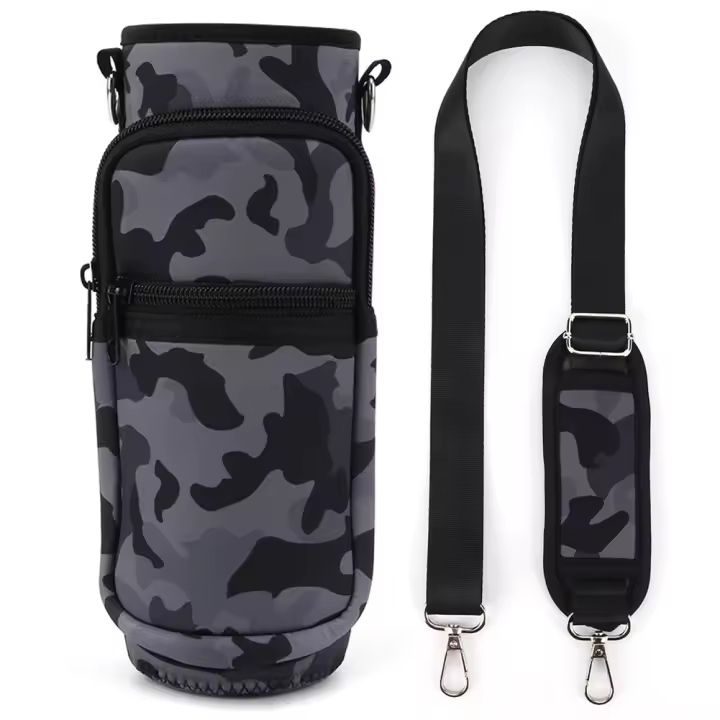 Funda De Botella De Agua Portátil 1000ML Antideslizante Con Correa Ajustable Funda De Botella De Deporte Material Neopreno Color Variado - 1